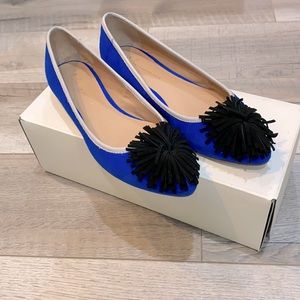 Anthro Sueded Pom Ballet Shoes